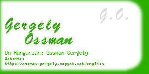 gergely ossman business card